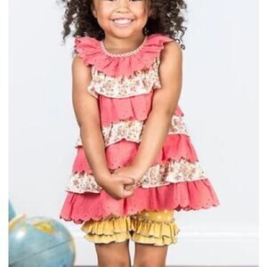 Matilda Jane Girl's Permission Slip Ruffle Tiered Sleeveless Tunic Top Size 8